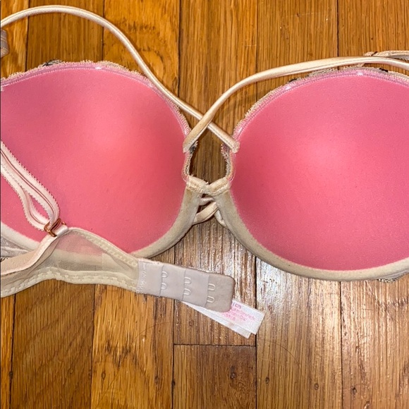 PINK Victoria’s Secret Date Push Up Bra Ivory & Floral Print 34C - Picture 5 of 8